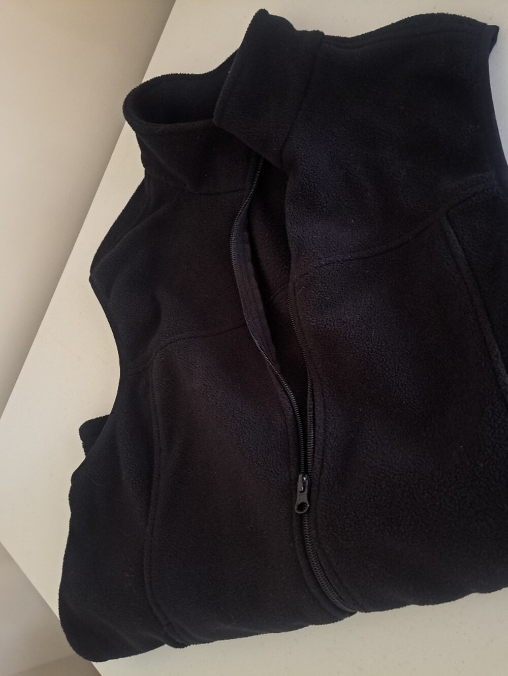 Black Fleece Zip-Up Vest